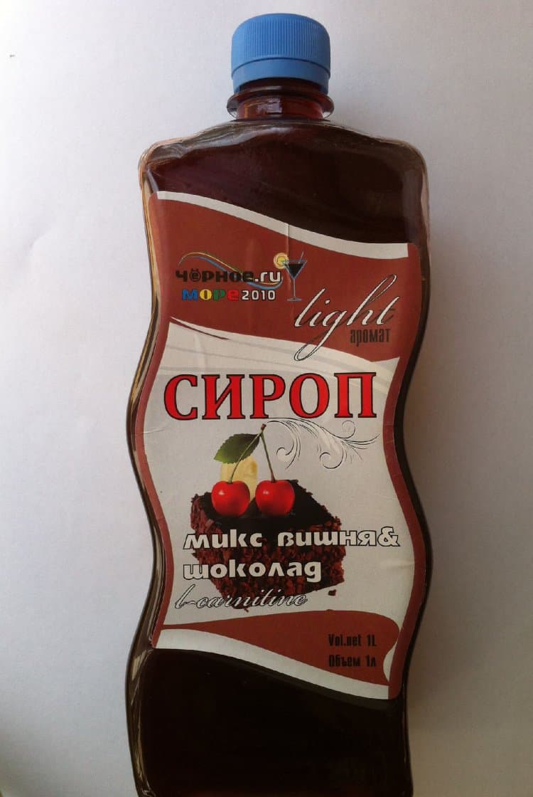 Сироп Вишня+шоколад "ЧЕРНОЕ МОРЕ" Light 1л.