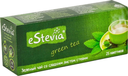 Чай зеленый со сладким листом стевии eStevia