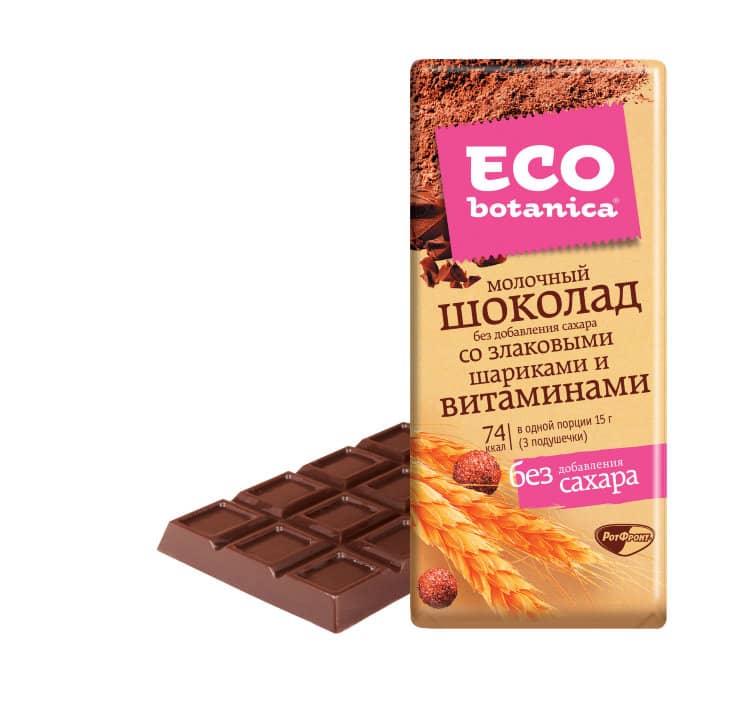 Шоколад "Eco-botanika" со злаковыми шариками и витаминами